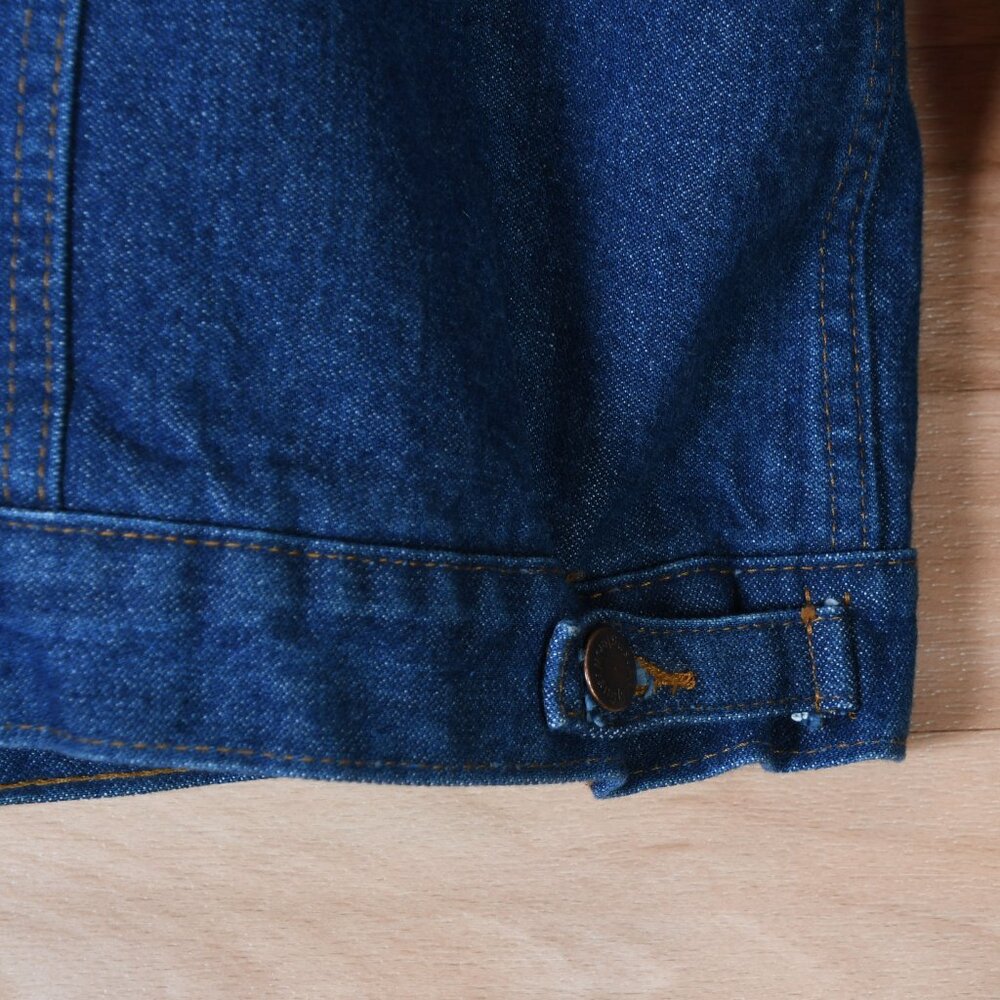 Vintage Wrangler M-159 Denim Western Jacket Mens 44 Blue Dark Wash Blanket Lined - Picture 5 of 7
